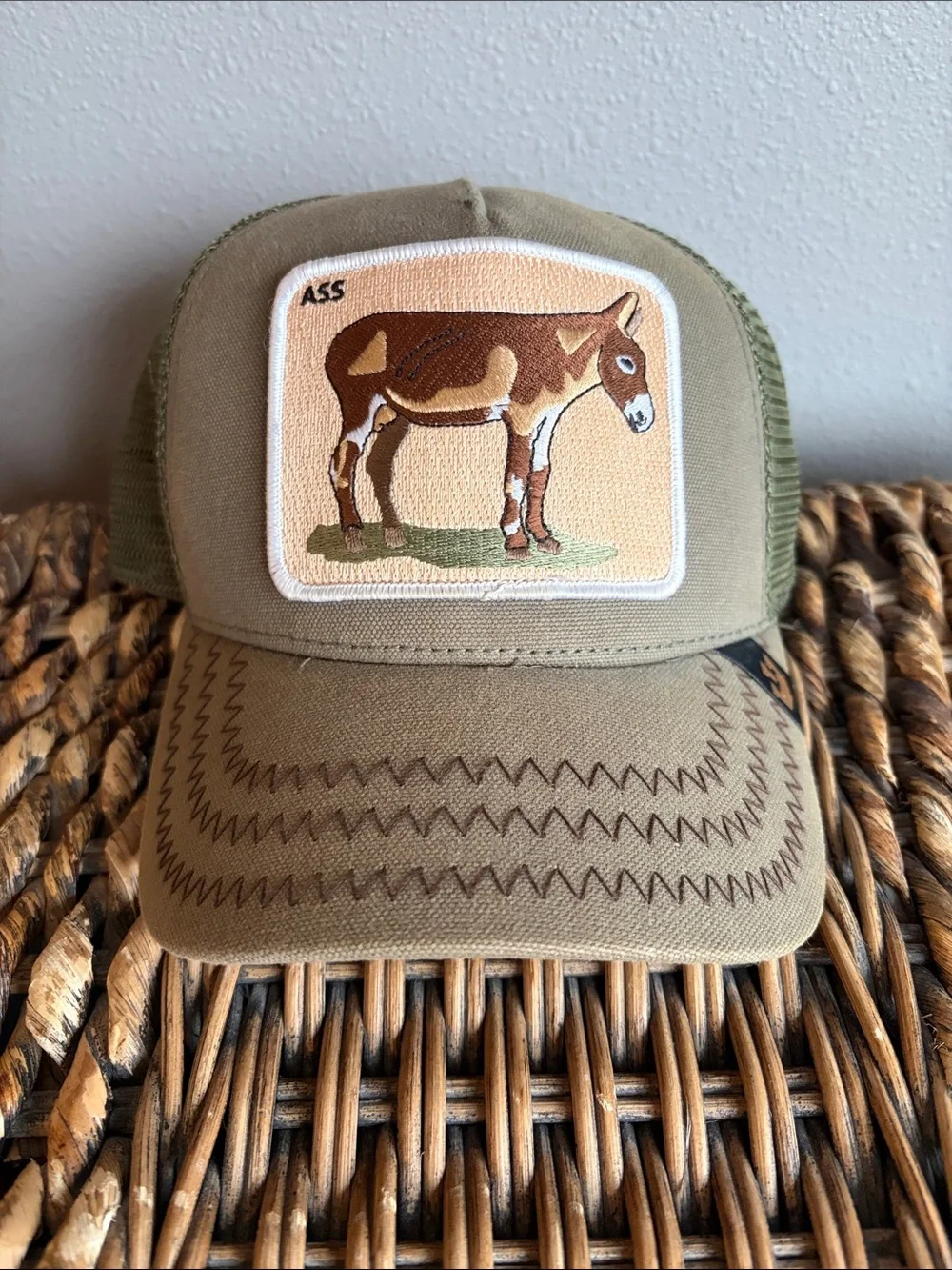 Goorin Bros Olive Green Mesh Trucker Hat